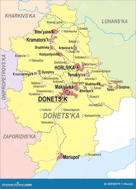 Map Of Donetsk Oblast Stock Vector - Image: 38998979