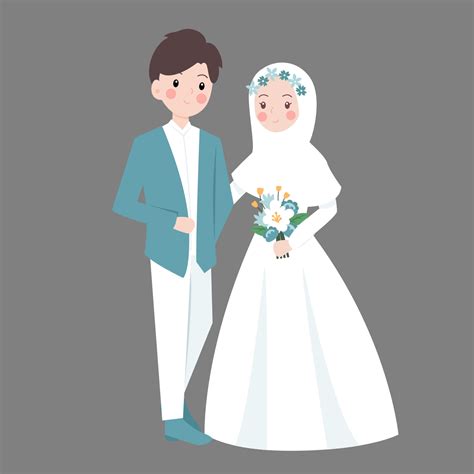 Muslim wedding couple vector illustration 4328836 Vector Art at Vecteezy