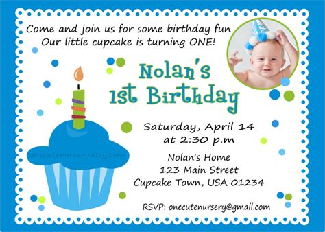 First Birthday Invitation Wording – Bagvania FREE Printable Invitation ...