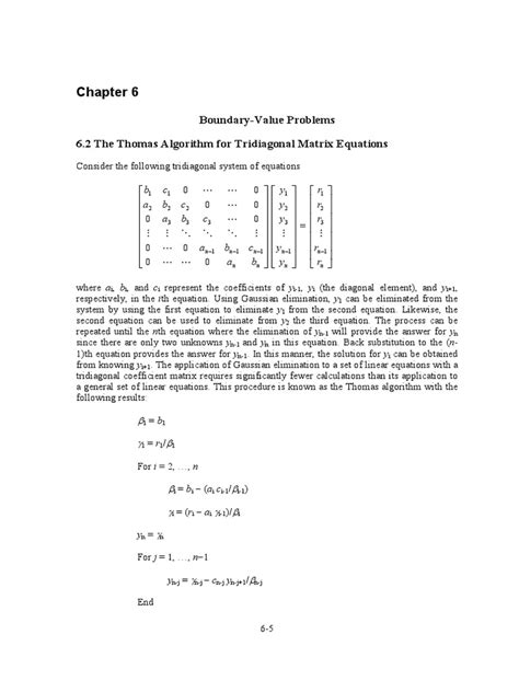 The Thomas Algorithm For Tridiagonal Matrix Equations PDF | PDF | Mathematics Of Computing ...