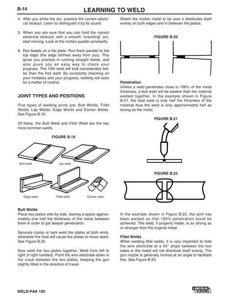 Learning to weld | Lincoln Electric WELD-PACK 100 PLUS IM546 User ...