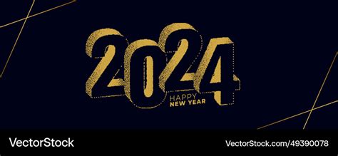 Particle style 2024 new year greeting poster Vector Image