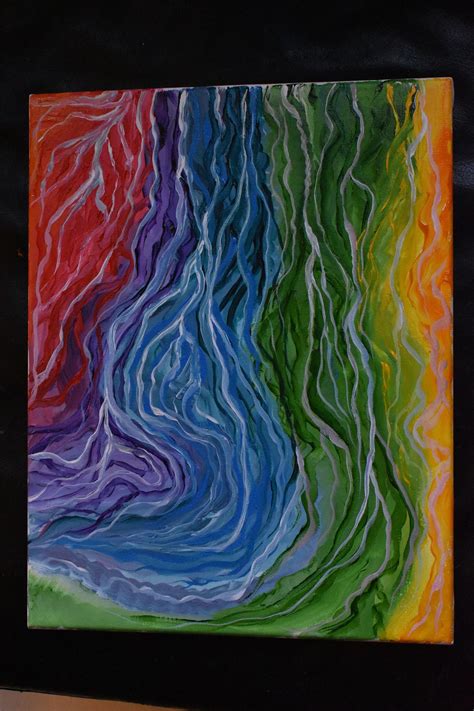 Rainbow Lightning Painting Handmade Home Décor Wall Art - Etsy