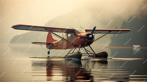 Premium AI Image | A seaplane landing on the water