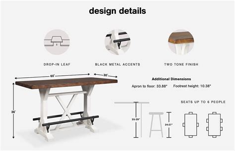 Valebeck Counter Height Dining Table with Footrests | Ashley