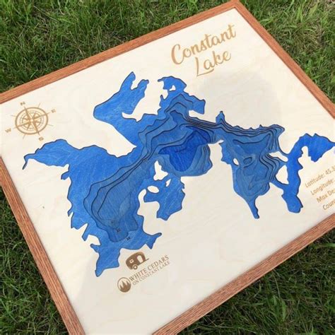 Custom 3D Lake Map Contour Topography Made in Canada - Etsy