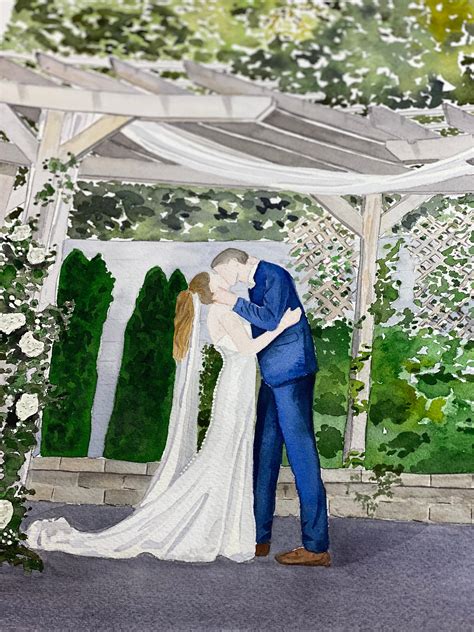 Wedding Venue Illustration Painting From Photo Personalized | Etsy