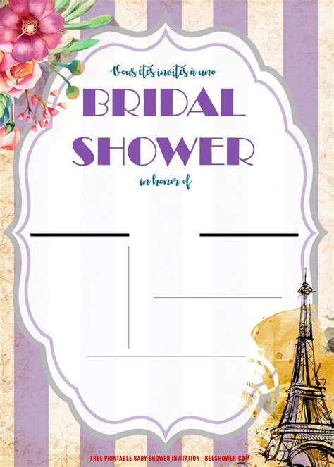 6+ Parisian Bridal Shower Invitation Templates | Beeshower