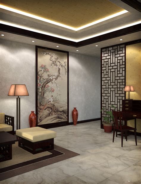 Modern Chinese Living Room | Daz 3D