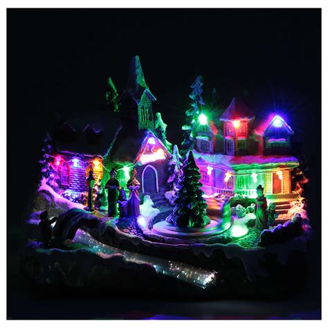 Christmas village with lights and movement 30x15x20 cm | online sales ...