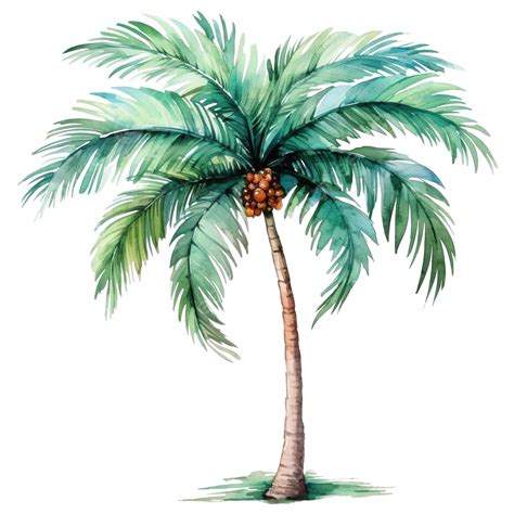 Watercolor Palm Tree Png, Watercolor Palm Tree, Palm Tree Png, Coconut ...