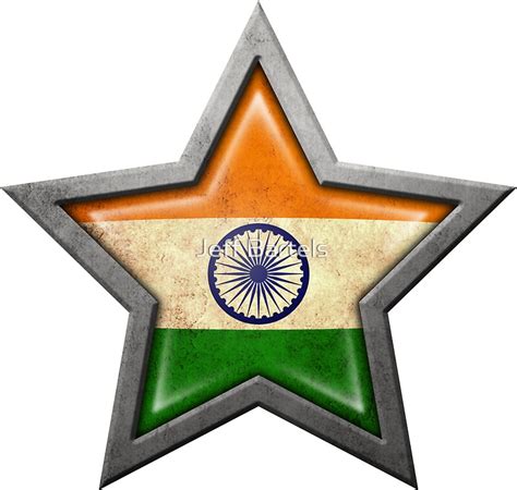 "Indian Flag Inside of an Aged and Scratched Star" Stickers by Jeff Bartels | Redbubble