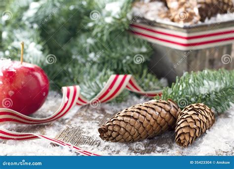 Decorative Rustic Christmas Setting Stock Photo - Image of arragement ...