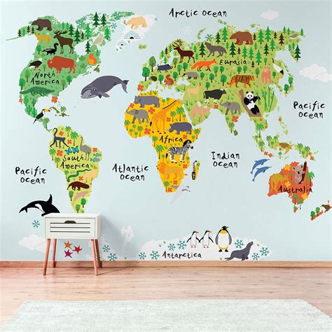 World Map No. 12 Wall Mural Print | 41 Orchard