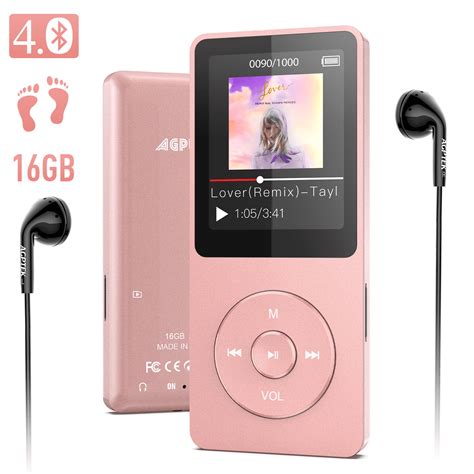 AGPTEK MP3 Player, Bluetooth Lossless Music Player with FM Radio, Voice ...