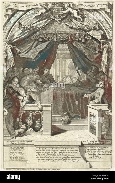 Death of Charles II, King of Spain, Pieter van den Berge, Anonymous, 1700 - 1702. Reimagined by ...