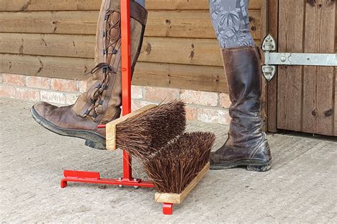 Ultimate '3 in 1' Boot Jack - boot scraper, brushes and boot jack with long handle - Coloured ...