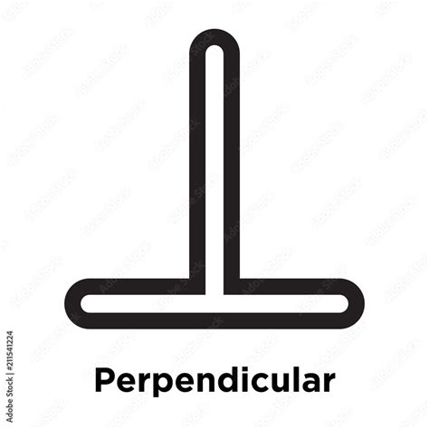 Perpendicular symbol icon vector sign and symbol isolated on white background, Perpendicular ...