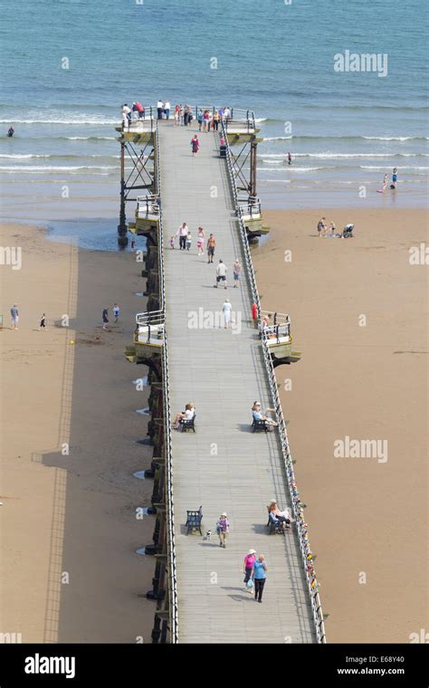 Saltburn`s Victorian pier, Saltburn by the sea, north east England, UK ...