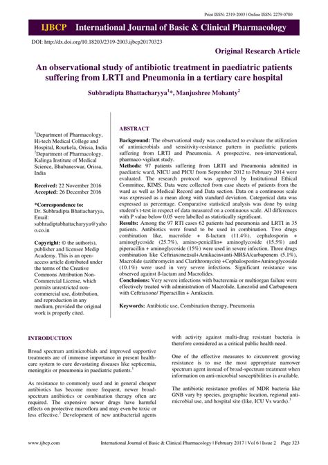 (PDF) An observational study of antibiotic treatment in paediatric patients suffering from LRTI ...