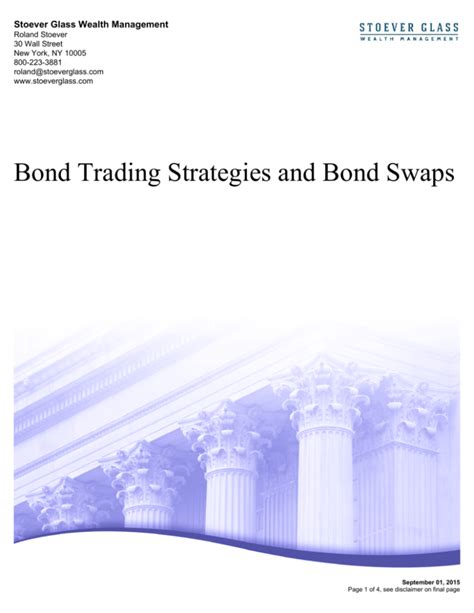 Bond Trading Strategies and Bond Swaps