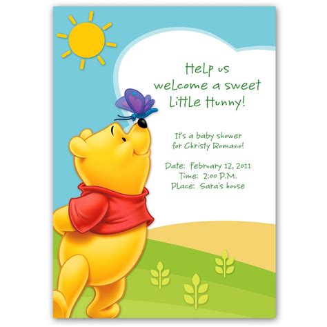 Winnie The Pooh Baby Shower Invitation Template