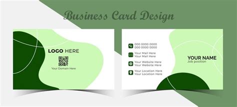 Premium Vector | Modern business card design with green and white color ...