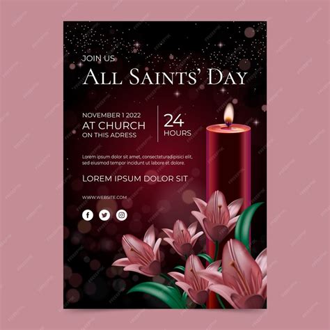 Free Vector | Realistic all saints' day vertical poster template