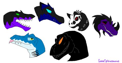 A Few Dinosaur OC Headshots by LavaSpinosaurus on DeviantArt