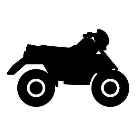 Quad bike ATV moto for ride racing all terrain vehicle icon black color vector illustration ...