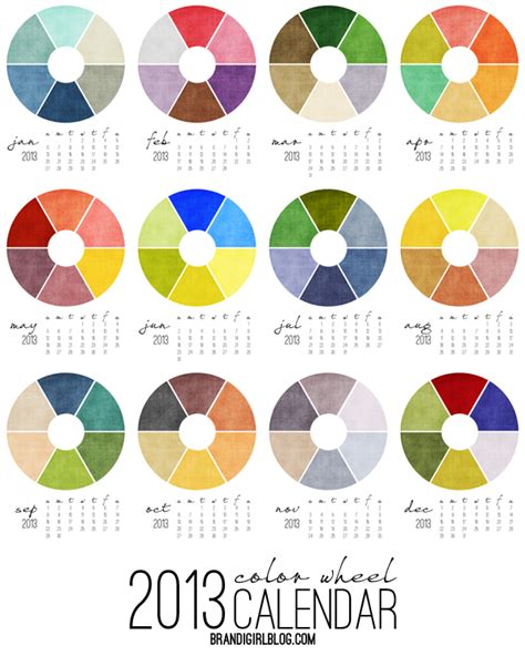 2013 Color Wheel Calendar