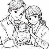 Newborn Baby And Parents Coloring Page  Coloring For Kids – Smart sketch template