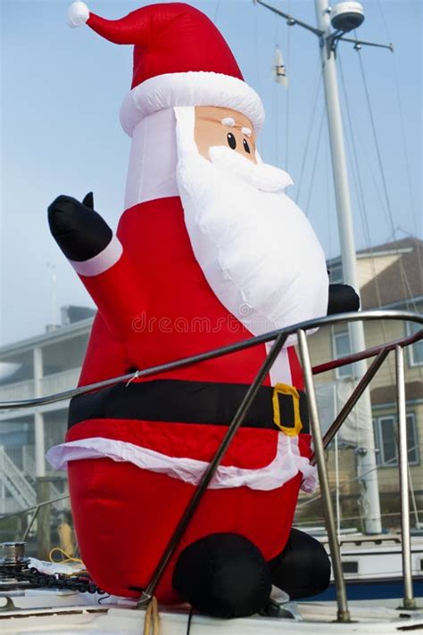 Santa Claus on boat stock photo. Image of harbor, transportation ...