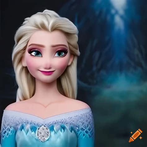 Realistic portrait of elsa from frozen on Craiyon