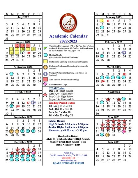 Alvin ISD Releases 2022-2023 Academic Calendar | Del Bello Lakes