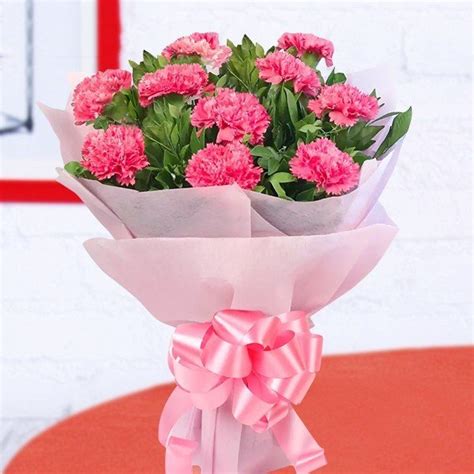 Buy or Order Pink Carnation Bouquet Online | Same Day Delivery Gifts - OyeGifts.com