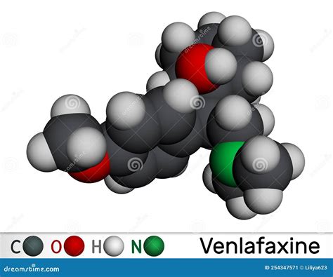 Molécula De Fármaco Antidepressivo Venlafaxina. é Utilizado Para O Tratamento Da Depressão Major ...