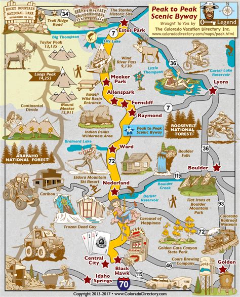 Peak To Peak Scenic Byway Colorado Map - Time Zones Map