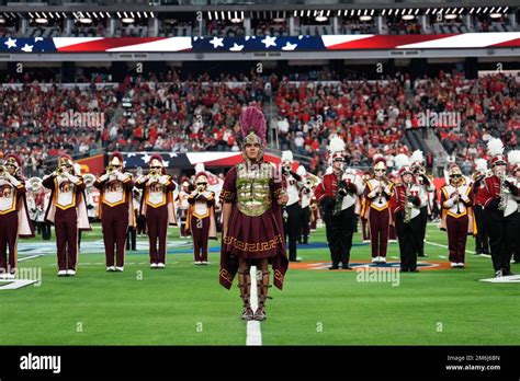 Southern California Trojans mascot Tommy Trojan with Spirit of Troy ...