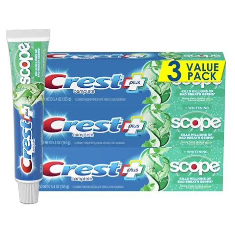 Crest + Scope Complete Whitening Toothpaste,Minty Fresh,5.4 Oz (pack Of 3) Wholesale Best Price ...