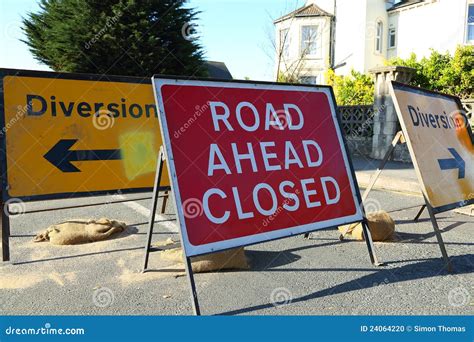 Road Ahead Closed stock photo. Image of lorry, diversion - 24064220