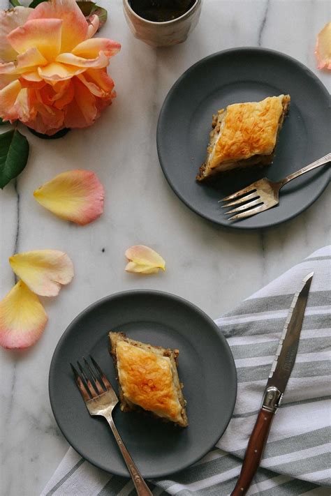 baklava in rose water syrup — FIELD & FOREST | Baklava, Rose water, Cooking