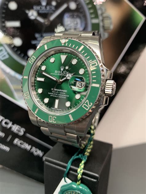 ROLEX HULK SUBMARINER GREEN DIAL AND BEZEL 116610LV - Carr Watches