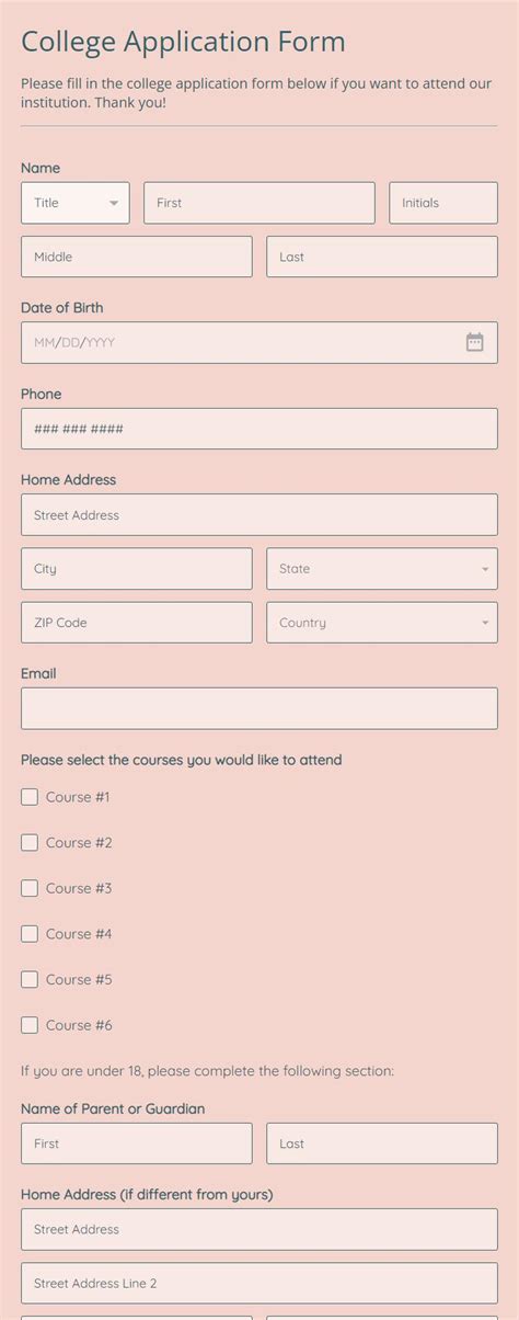 Free College Admission Form Templates | 123FormBuilder