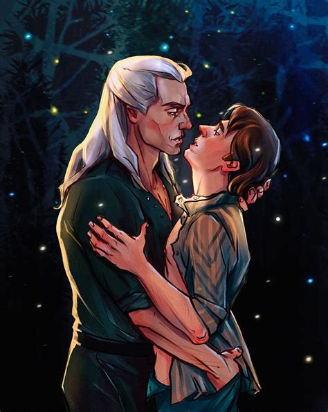 Geralt of Rivia & Jaskier Romantic Gay Art Print, Witcher Geraskier ...