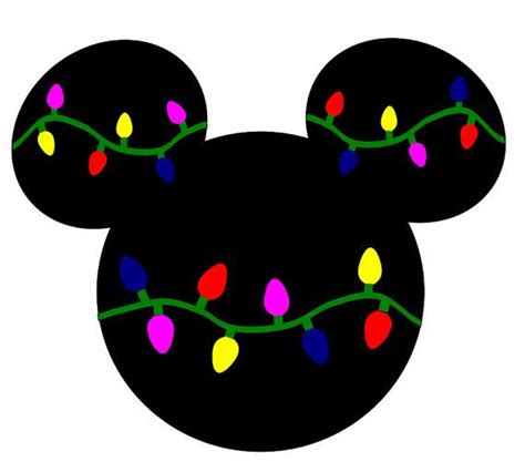 Disney Christmas Lights Set Mickey Mouse Icons Multicolo ...
