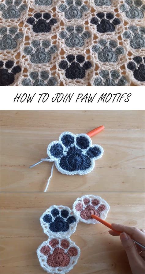 How To Join Paw Crochet Motifs | Paw crochet, Crochet motif, Crochet projects