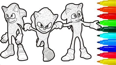 Sonic Movie Redesign Coloring Pages