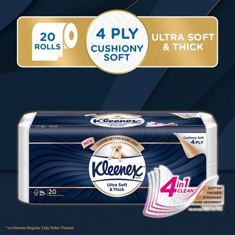 Kleenex Ultra Soft & Thick 4-Ply Toilet Tissue - 20 Rolls | Shopee ...