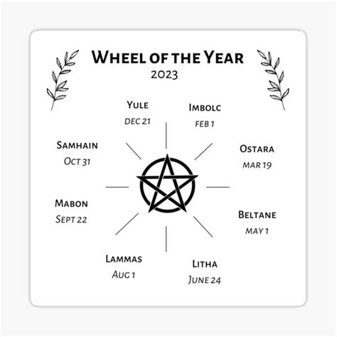 "Wheel of the Year (2023 dates)" Sticker for Sale by lavendercrow | Redbubble